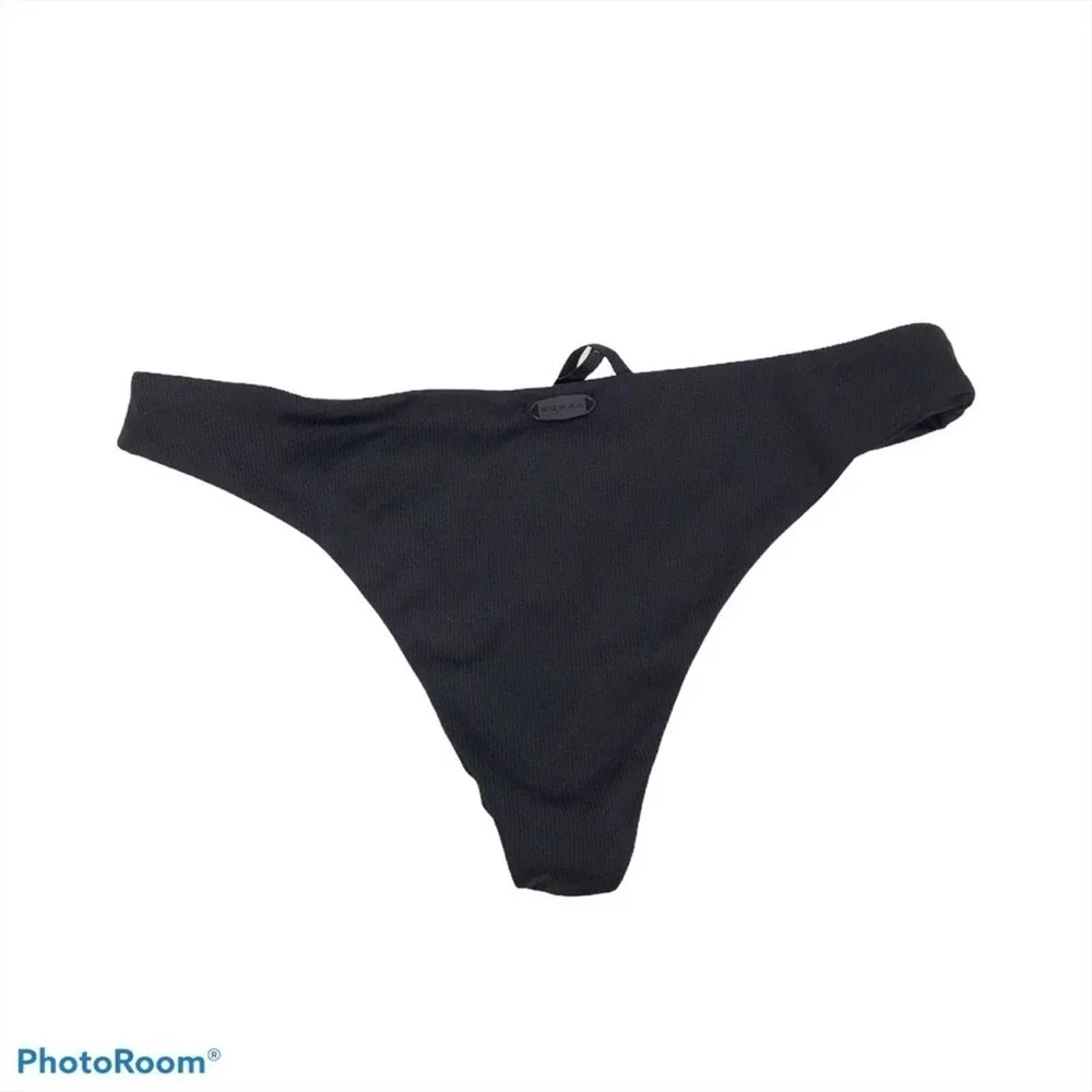 Koral solid black ribbed bikini bottoms cheeky - Picture 2 of 6